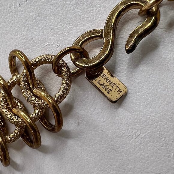 Kenneth Jay Lane KJL Blue Acrylic Statement Necklace - Picture 6 of 6